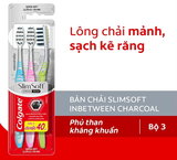  Bàn chải Colgate Slimsoft Between Charcoal lông chải mềm mảnh xen sợi phủ than hoạt tính 