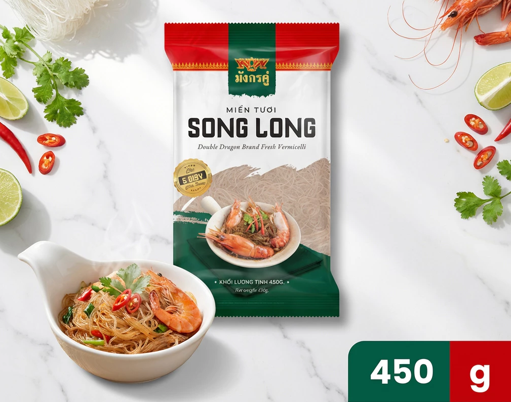  Miến tươi SONG LONG 450 g (Không cần ngâm - 5 giây chần trụng) 