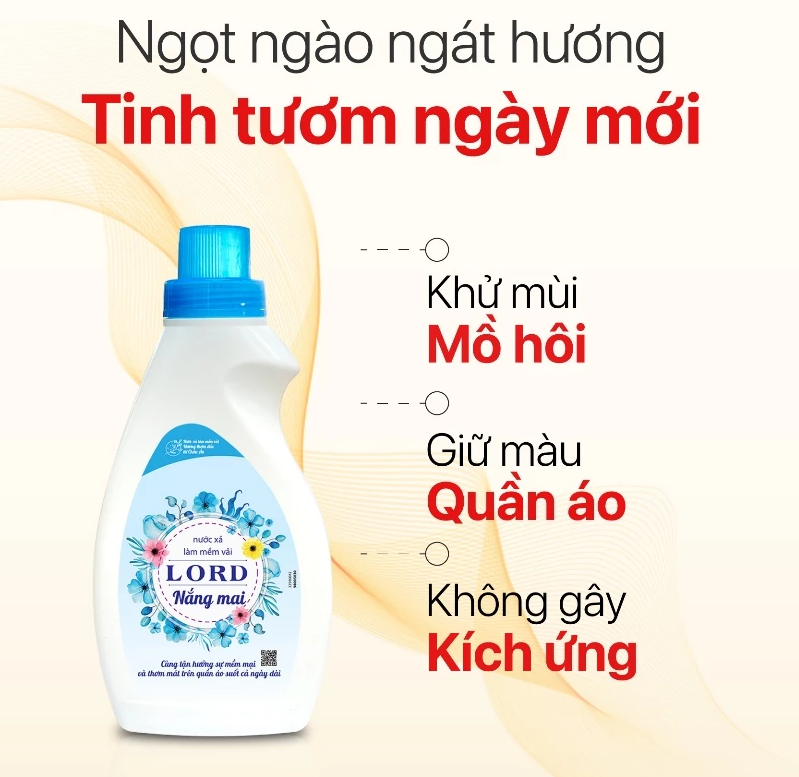  Nước Xả Vải LORD Nắng Mai Nước Hoa Đậm Đặc Dịu Nhẹ Mềm Vải Lưu Hương Thơm Lâu An Toàn Cho Da 800g 