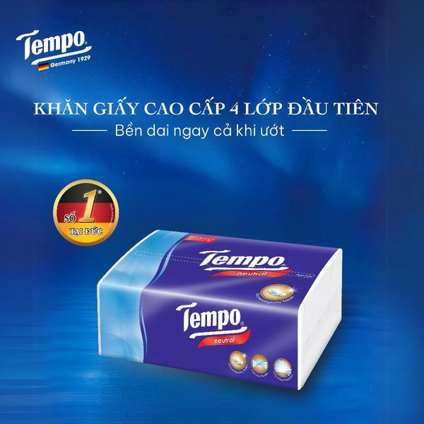  Khăn Giấy Rút Cao Cấp Tempo - 4 Lớp Bền Dai, An Toàn Cho Da 