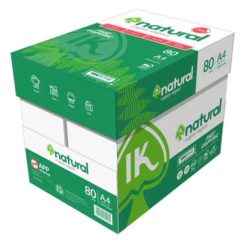  Thùng giấy IK Natural A4 80gsm - Giấy photo, giấy in văn phong, giấy vẽ - Hàng chính hãng 