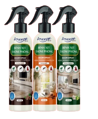  Xịt thơm phòng đuổi muỗi Lovenose đuổi côn trùng chiết xuất từ tinh dầu tự nhiên lành tính, khử mùi phòng 350ml 