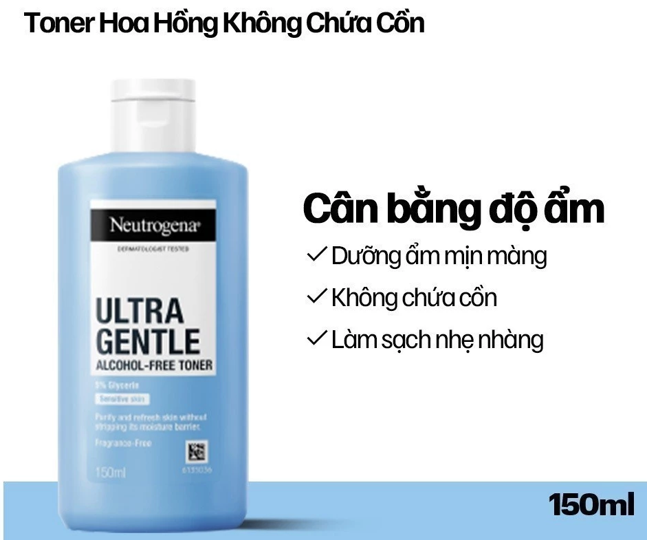  Nước hoa hồng Không Cồn Neutrogena Ultra Care Alcohol Free Toner (150ml) 
