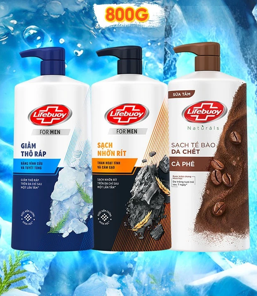  Sữa Tắm Lifebuoy 800gr Detox Và Sạch Sâu Khỏi Bụi Mịn Pm2.5 Detox 100% Từ Thiên Nhiên Diệt Khuẩn 