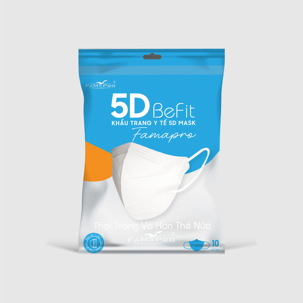  Khẩu trang 5D Befit Famapro 3 lớp 