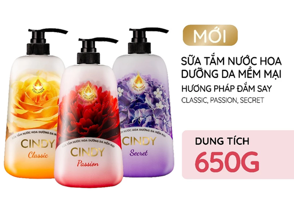  Sữa Tắm Nước Hoa CINDY Dưỡng Da Mềm Mại 650g 