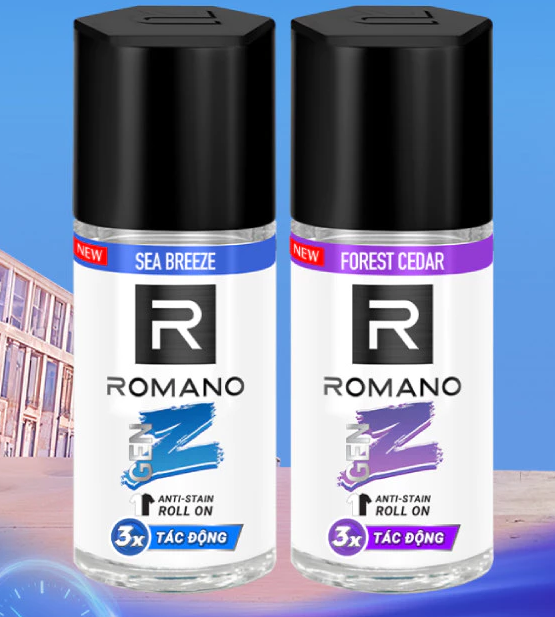  Lăn khử mùi Romano Gen Z Khử mùi vượt trội - Ngăn vệt ố vàng 40ml 