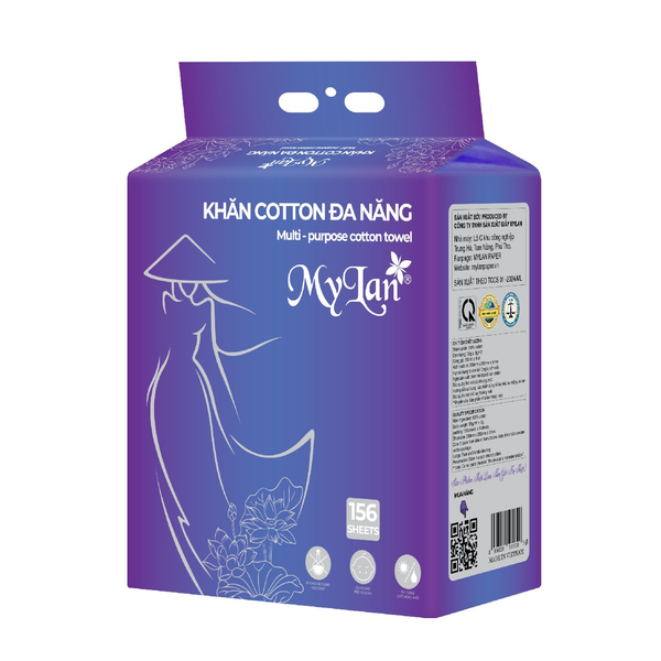  Khăn cotton đa năng Mylan 156 tờ/dây 