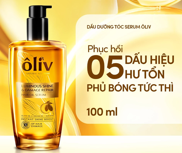  Serum Dầu Dưỡng Tóc Ôliv Không Bết Tóc, Bóng Mượt Tức Thì, Phục Hồi 5 Dấu Hiệu Hư Tổn 100ML 