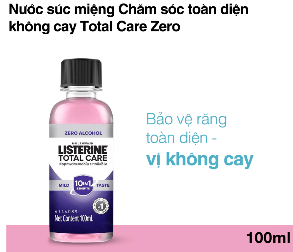  Nước súc miệng Listerine Total Care Zero 100ml 