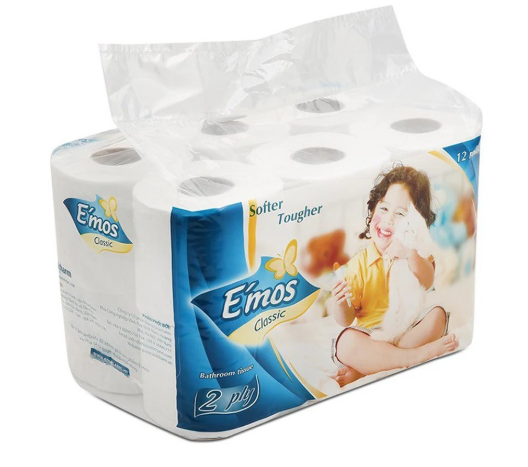  Giấy vệ sinh EMos Classic 2 Lớp – 12 Cuộn 