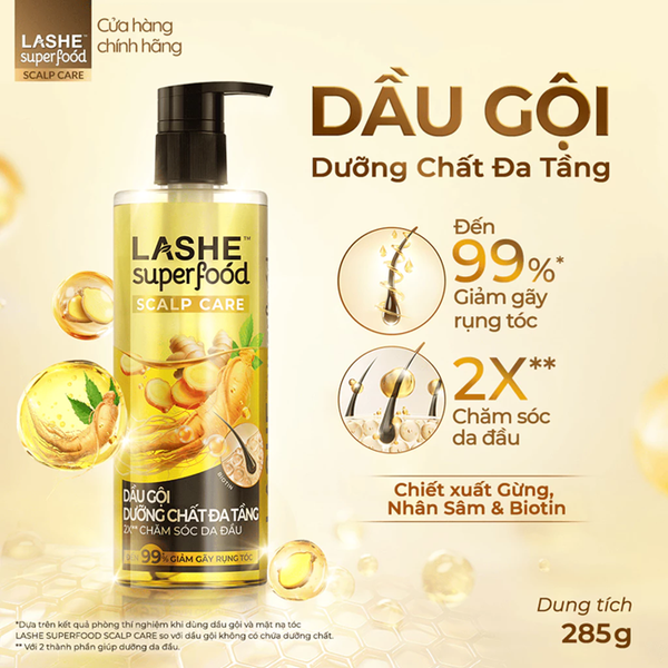  Dầu Gội Dưỡng Chất Đa Tầng LASHE SUPERFOOD SCALP CARE 285G 
