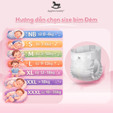  Bỉm tã dán đêm Applecrumby Airplus Overnight Tape size S - XL thoải mái cho bé 