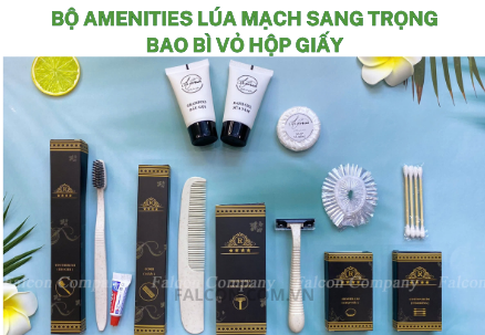  Bộ amenities lúa mạch sang trọng bao bì vỏ hộp giấy 