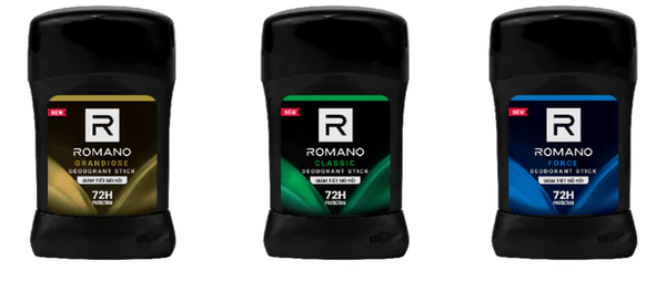 Sáp ngăn mùi cho nam Romano 50g - Khử mùi 72H, lưu hương Ý dài lâu 