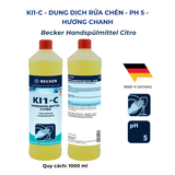  Nước rửa chén hương chanh Becker KI1-C - pH 5 - Dịu nhẹ da tay, tiết kiệm nước (Nhập khẩu Đức) 