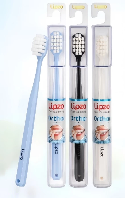  Bàn Chải Lipzo Ortho Cao Cấp Chỉ Tơ Nha Khoa Siêu Mềm Cho Người Niềng Răng 