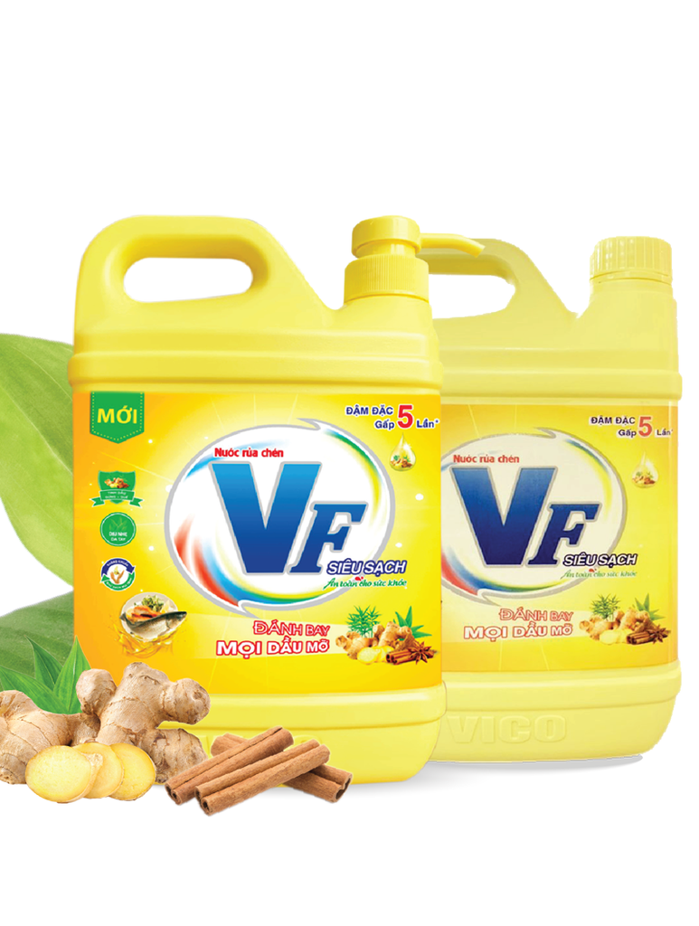 Nước rửa chén VF Siêu Sạch Gừng Quế 4 trong 1 