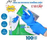  Găng Tay Cao Su Y Tế TTGLOVES Không Bột Nitrile Màu Xanh Đậm Siêu Bền 4.5gr (Hộp 100 Chiếc) 