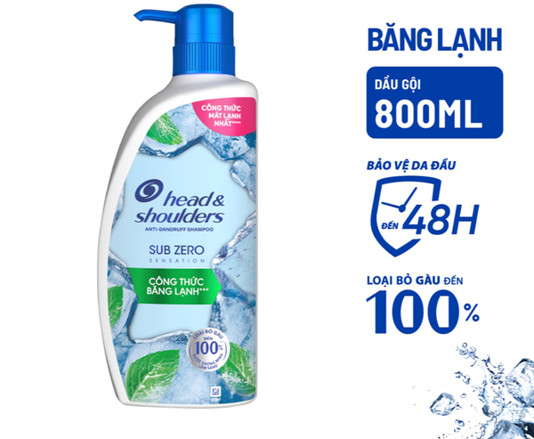  Dầu Gội Sạch Gàu HEAD & SHOULDERS Sub Zero Băng Lạnh - Chai 800 ml 