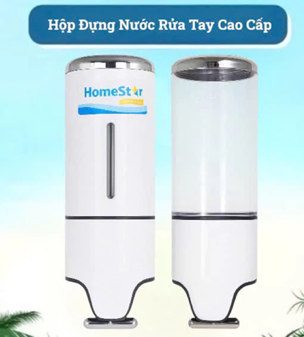  Hộp Đựng Nước Rửa Tay Cao Cấp Hando 500ml - Dạng Gạt 