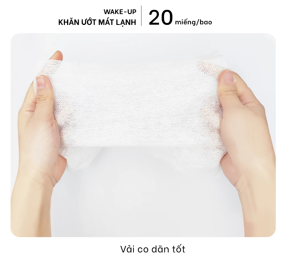  Khăn Ướt Mát Lạnh WAKE-UP 20 Miếng/Bao 