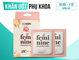  Khăn ướt vệ sinh vùng kín phụ nữ EcoWipes gói 1 tờ travel size hương hoa Daisy Hộp 20 gói 