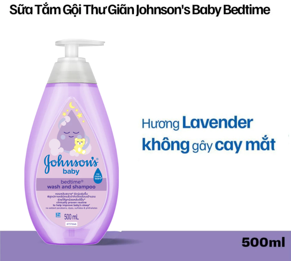  Sữa Tắm Gội Thư Giãn Johnson's Baby Bedtime 500ml 