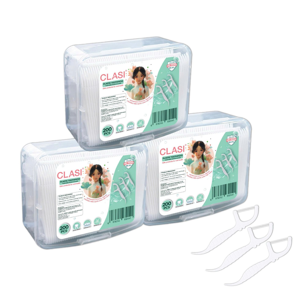  TĂM XỈA RĂNG CLASI 200 CÁI/HỘP (LOẠI 2 CHỈ) 