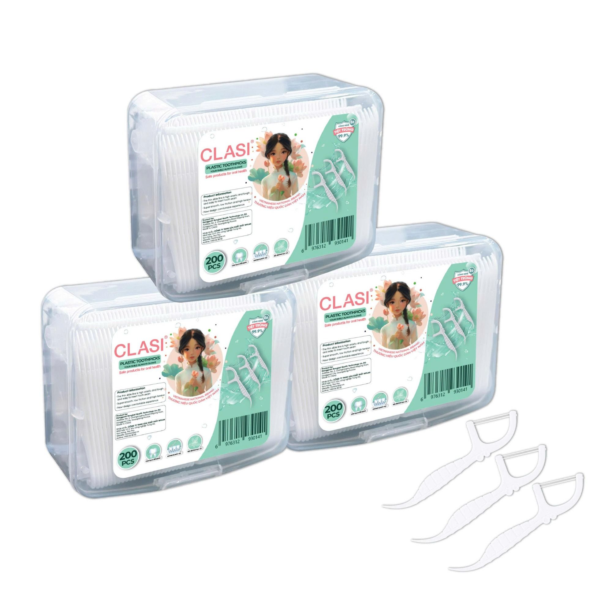  TĂM XỈA RĂNG CLASI 200 CÁI/HỘP (LOẠI 2 CHỈ) 