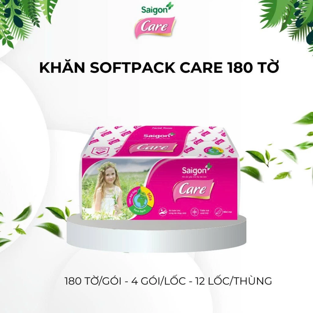  Khăn Softpack Saigon Care 180 tờ 