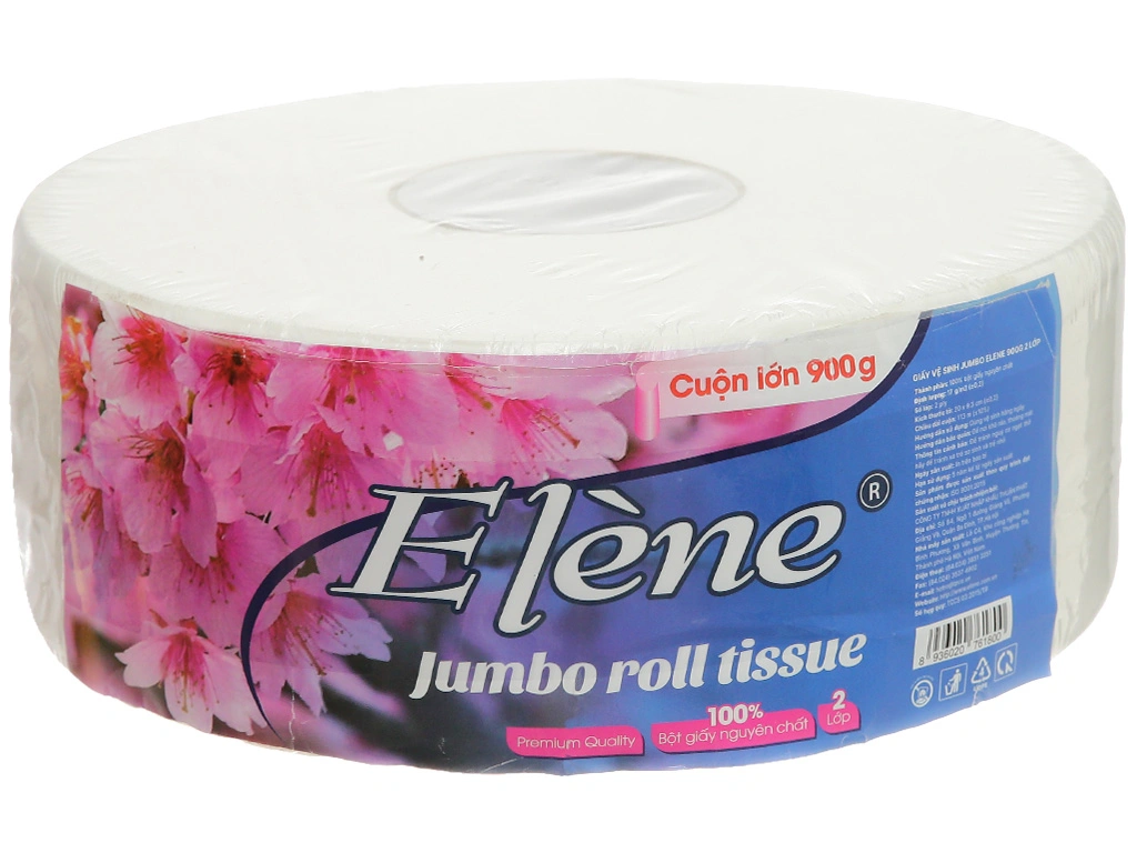 Giấy vệ sinh Jumbo Elène 2 lớp 900g 