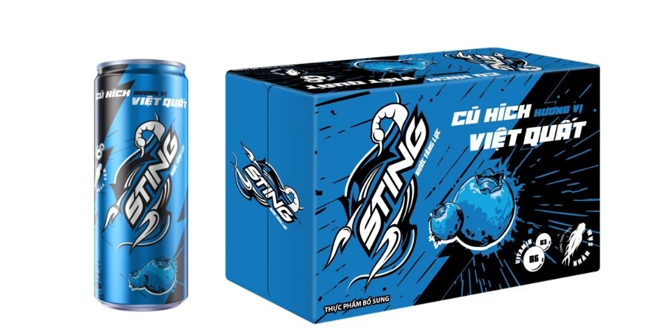  Nước Tăng Lực Sting Xanh Việt Quất 320ml/lon 