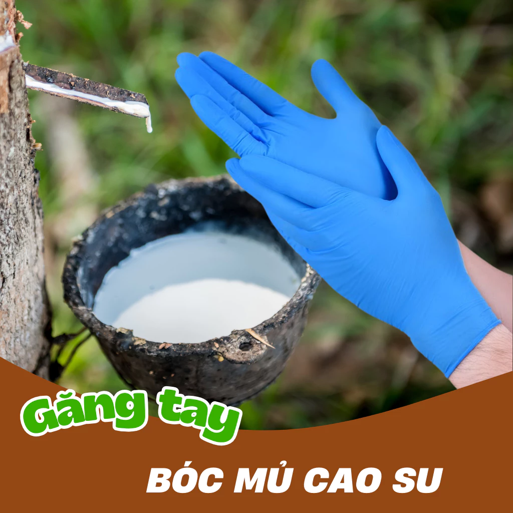  Bao Tay Nitrile TTGLOVES Chuyên Dụng Bóc Mủ Cao Su, Lột Mít, Hành Tỏi (Hộp 100 Chiếc) 