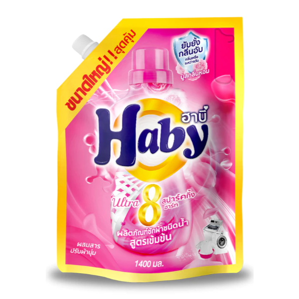  Nước Giặt Xả HABY ULTRAWASH 8in1 Nội địa Thái Lan - Đậm Đặc Siêu Sạch Sâu Thơm Lâu 700H Túi 1.4Kg 