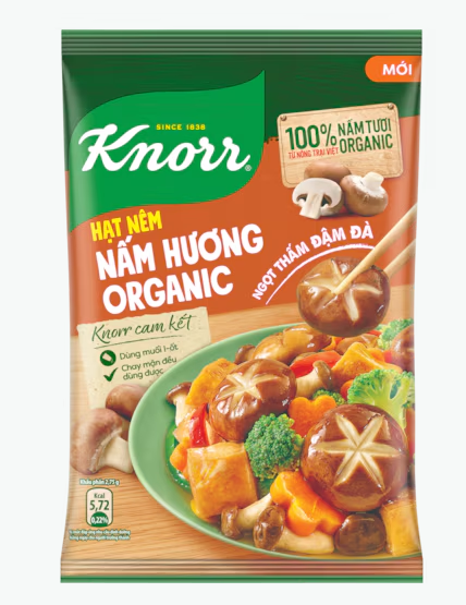  Hạt nêm nấm hương hữu cơ Knorr tự nhiên, thơm ngon 800g 