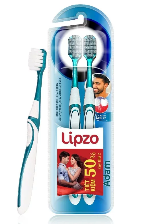  Bộ Đôi Tiết Kệm Bàn Chải Đánh Răng Lipzo Adam Cấu Tạo Lông Bàn Chải Đặc Biệt Làm Sạch Mảng Bám 