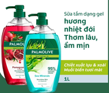  Sữa tắm Palmolive dạng gel chiết xuất Lựu & Xoài và Muối biển cho da mềm mịn, thơm sảng khoái 1L 
