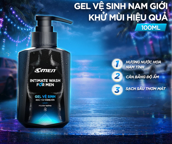  Gel vệ sinh nam giới Xmen 100ml - Intimate Wash for Men hương nước hoa Pháp sang trọng 
