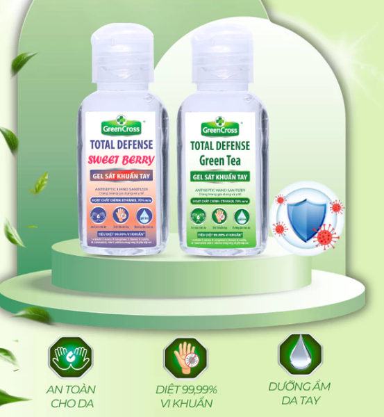  Nước Rửa Tay Khô Green Cross 60ml Gel Chính Hãng – Diệt Khuẩn 99,9%, Khô Nhanh Không Cần Nước 