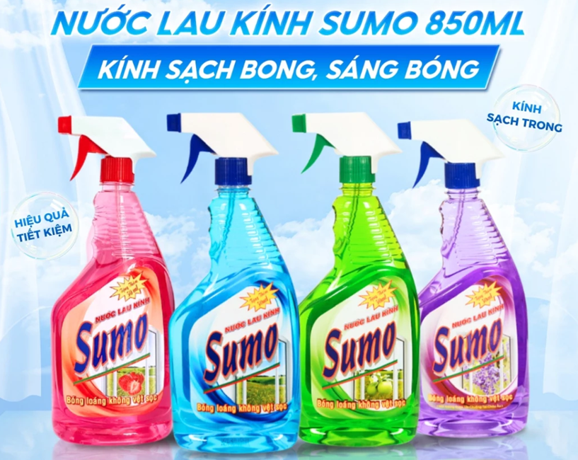  Nước Lau Kính Sumo 850ml 4 Mùi Hương tự chọn Lau Kính Ô Tô Lau Kính Bàn Ăn Lau Kính Hồ Cá 