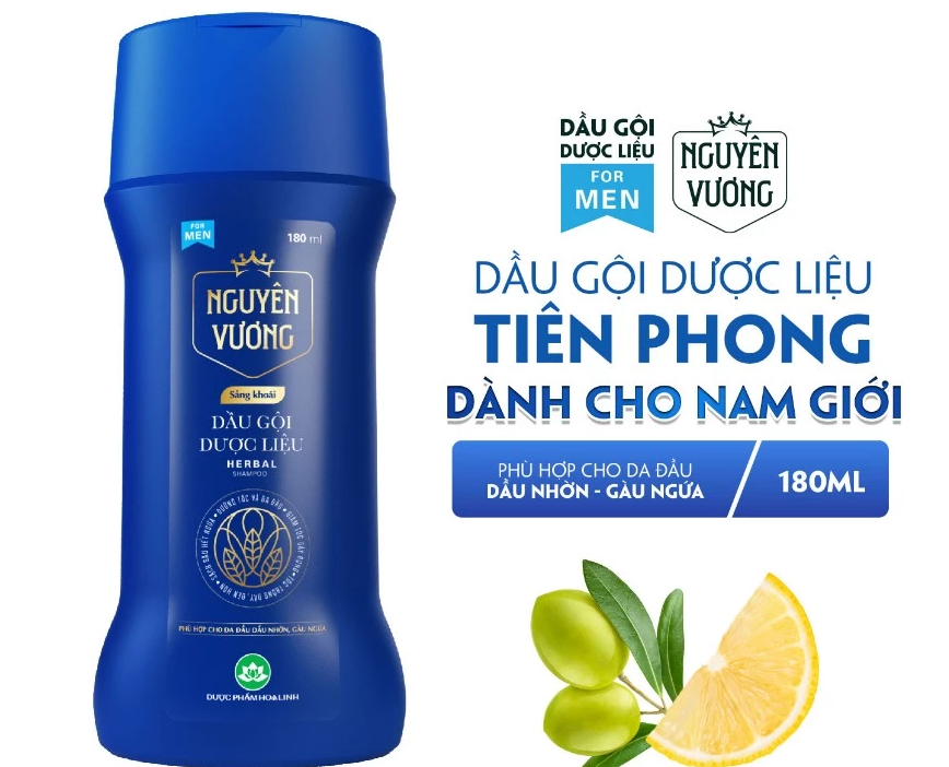  Dầu gội dược liệu Nguyên Vương Sảng khoái dành cho nam chai 180ml - Hương sảng khoái 