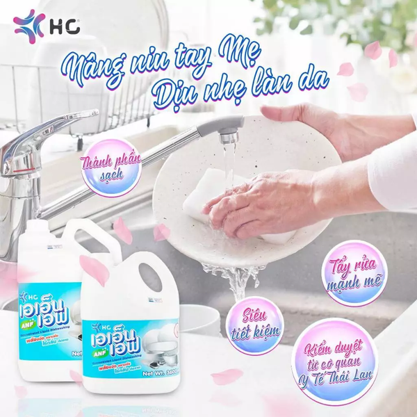  Nước Rửa Chén Bát HC ANF Không Mùi Thái Lan 3.6L 
