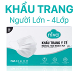  Khẩu Trang Y Tế 4 Lớp NIVA Hộp 20 Cái Công Nghệ Meltblown Kháng Khuẩn, Ngăn Bụi 