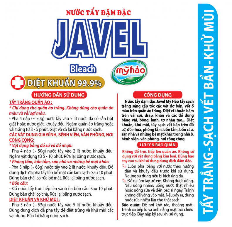  Nước tẩy trắng Mỹ Hảo Javel 300g-550g-1kg 