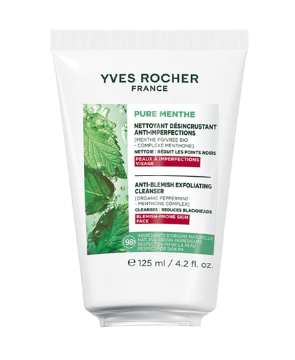  Sữa rửa mặt tẩy tế bào chết & mụn đầu đen Yves Rocher Pure Menthe Anti Black Head 125ml 
