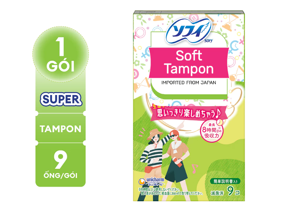  Băng vệ sinh siêu thấm Sofy Soft Tampon Super 9 miếng (Hàng nhập khẩu) 