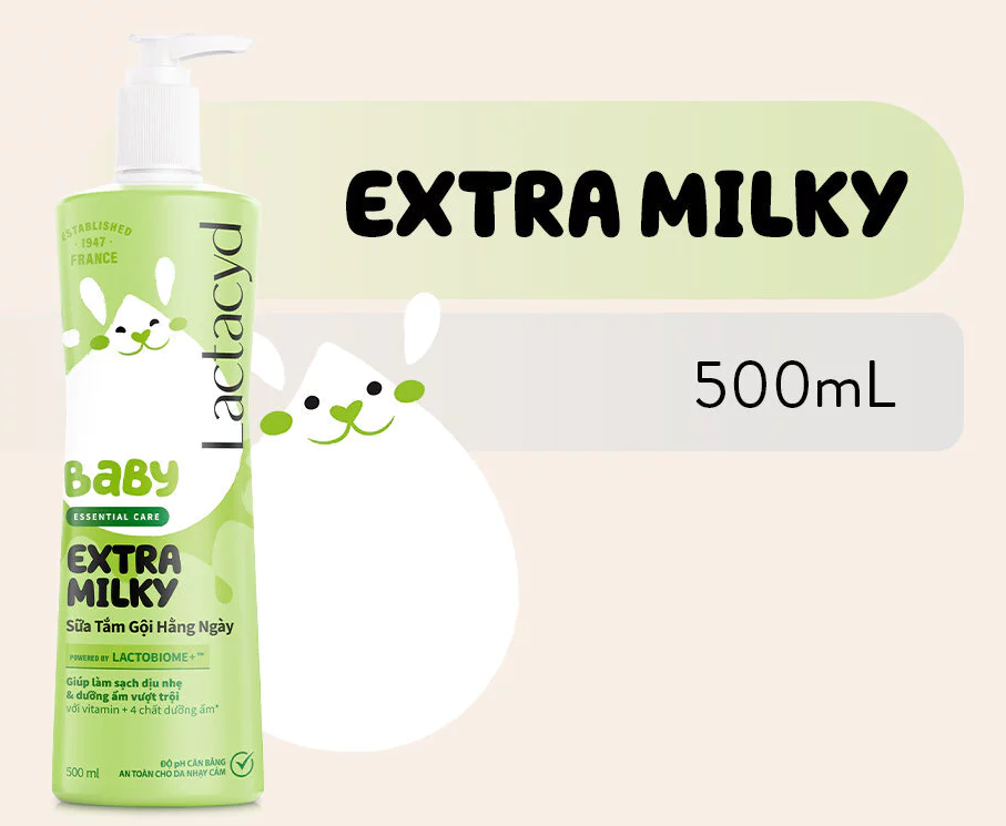  Sữa Tắm Gội Trẻ Em Lactacyd Milky Bảo Vệ, Nuôi Dưỡng Da và Tóc Bé Vượt Trội 500ml 