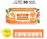  Khăn Ướt Lau Bếp LET-GREEN Sạch Ố Dầu, 30 Miếng/Bao 