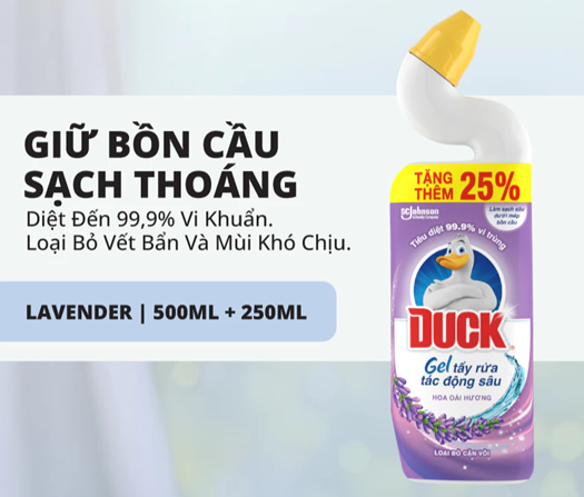  DUCK Tẩy Rửa Bồn Cầu Hương Oải Hương 500-900ml 